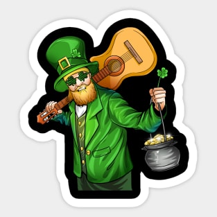 Acoustic guitar man st patrick's day Sticker